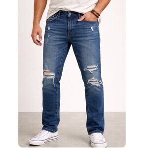 American Eagle Mens AirFlex Skinny Stretch Jeans 29x32 Ripped Denim